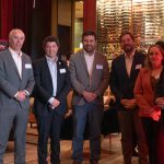 Juan Marcos Mancilla, pdte. Corporación de Puertos del Conosur y gerente de Logística EPV; Camilo Fernández, director TPV; Franco Gandolfo, gerente general EPV; José Ignacio Pérez, subgerente Control de Gestión TPV; Andrés Schultz, director TPV; Javiera Perales, gerente de Concesiones EPV y Gonzalo Le Dantec, presidente EPV.